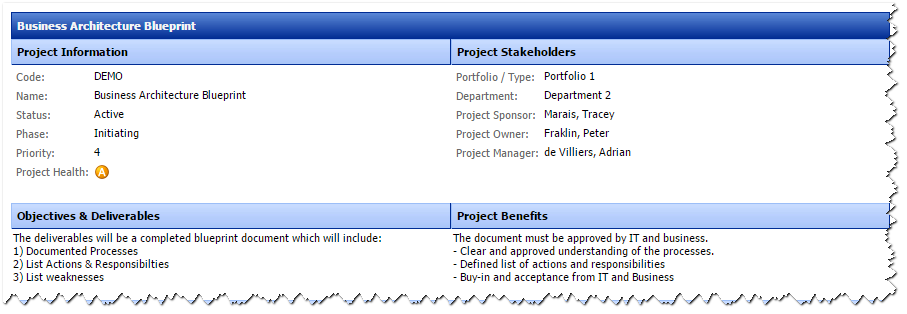 project manager dashboard
