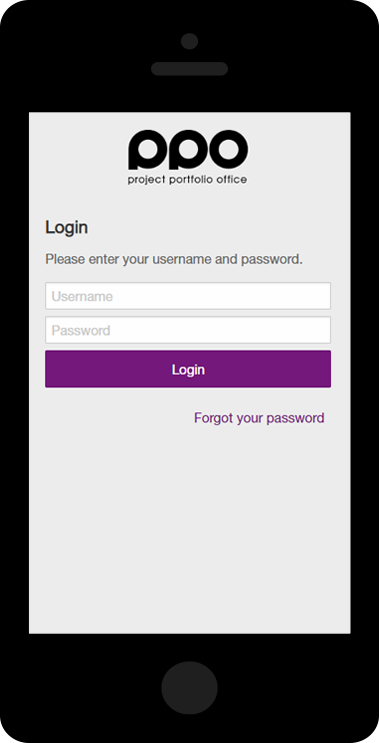 PPO Mobile Login Screen