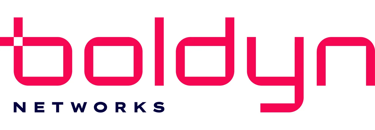 The Boldyn Networks logo, ideal for portfolio management materials, features "boldyn" in bold, modern pink letters with "NETWORKS" in smaller dark blue uppercase letters beneath the b and o. The background is white.